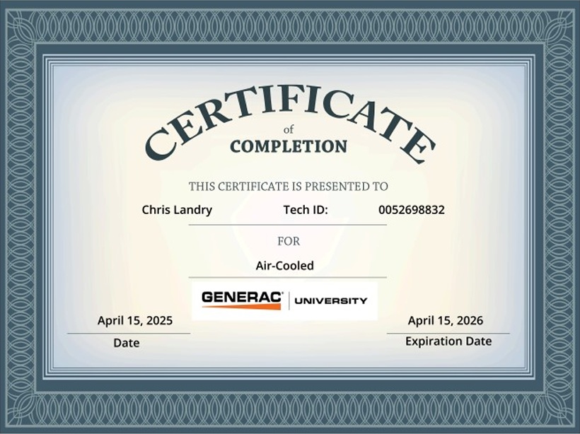 Generac Cert