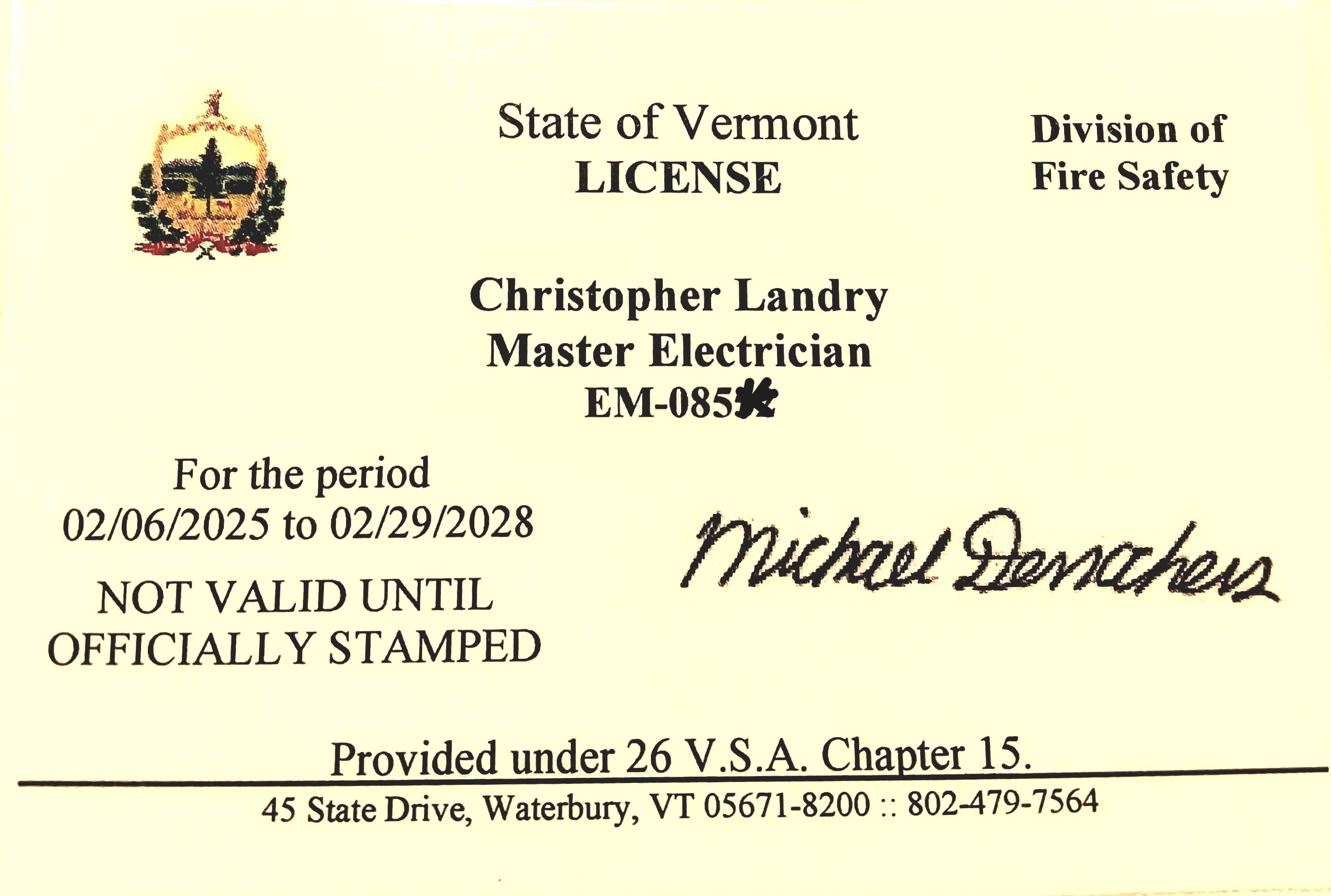 VT Master License