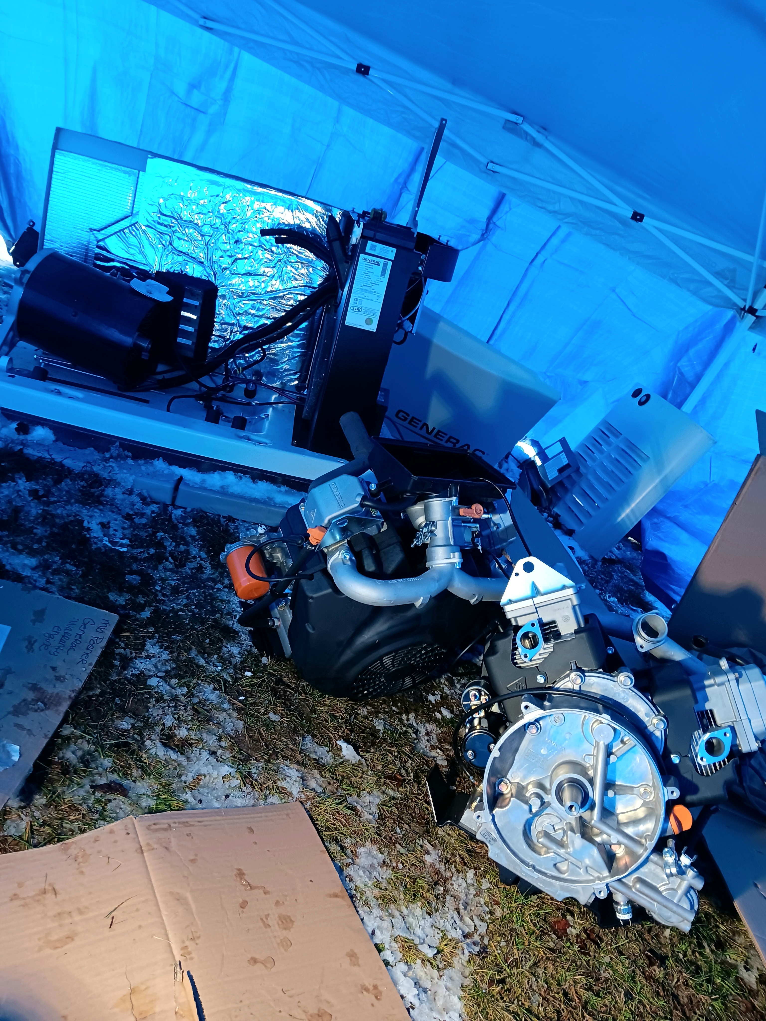 Generator motor swap in cold weather