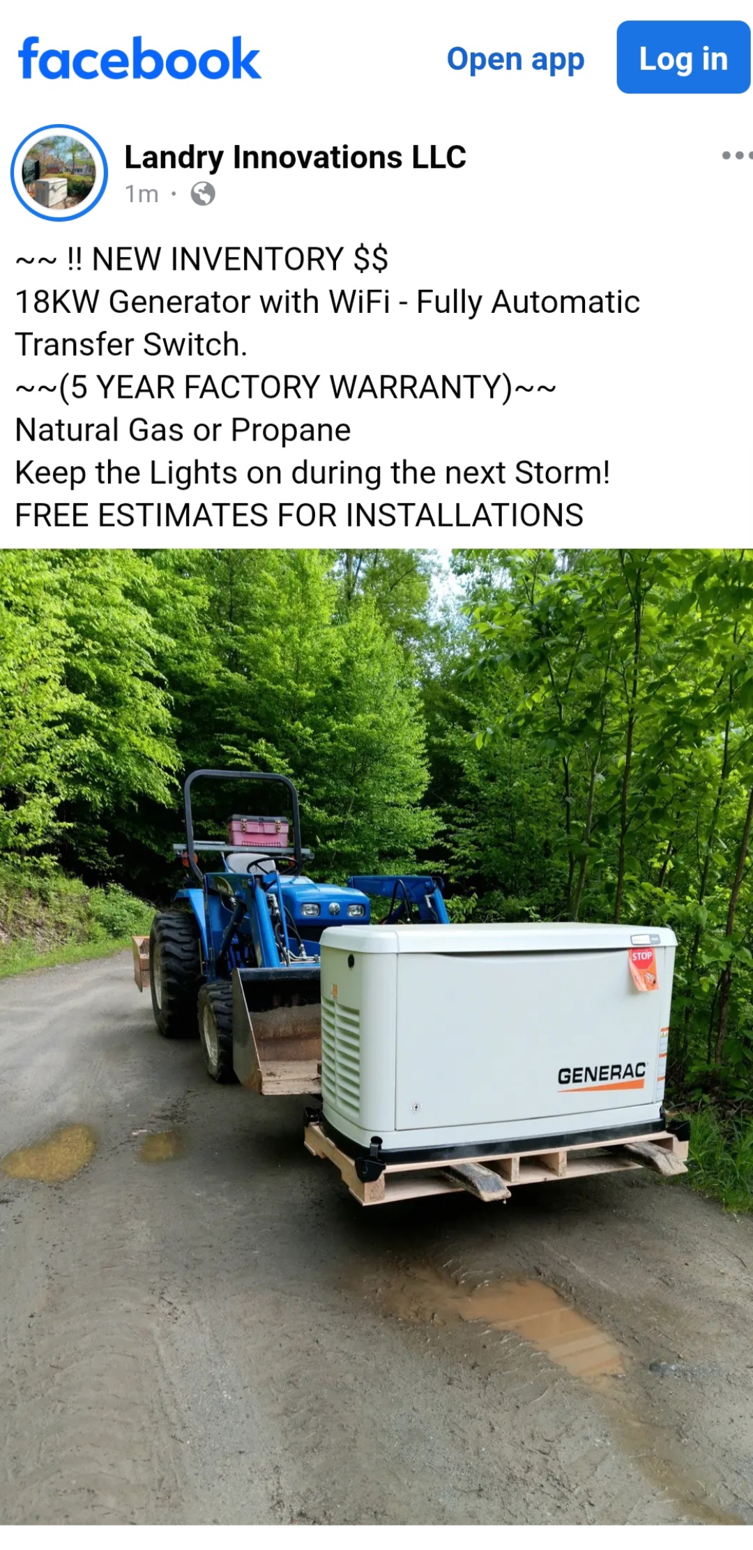 18kW standby generator install